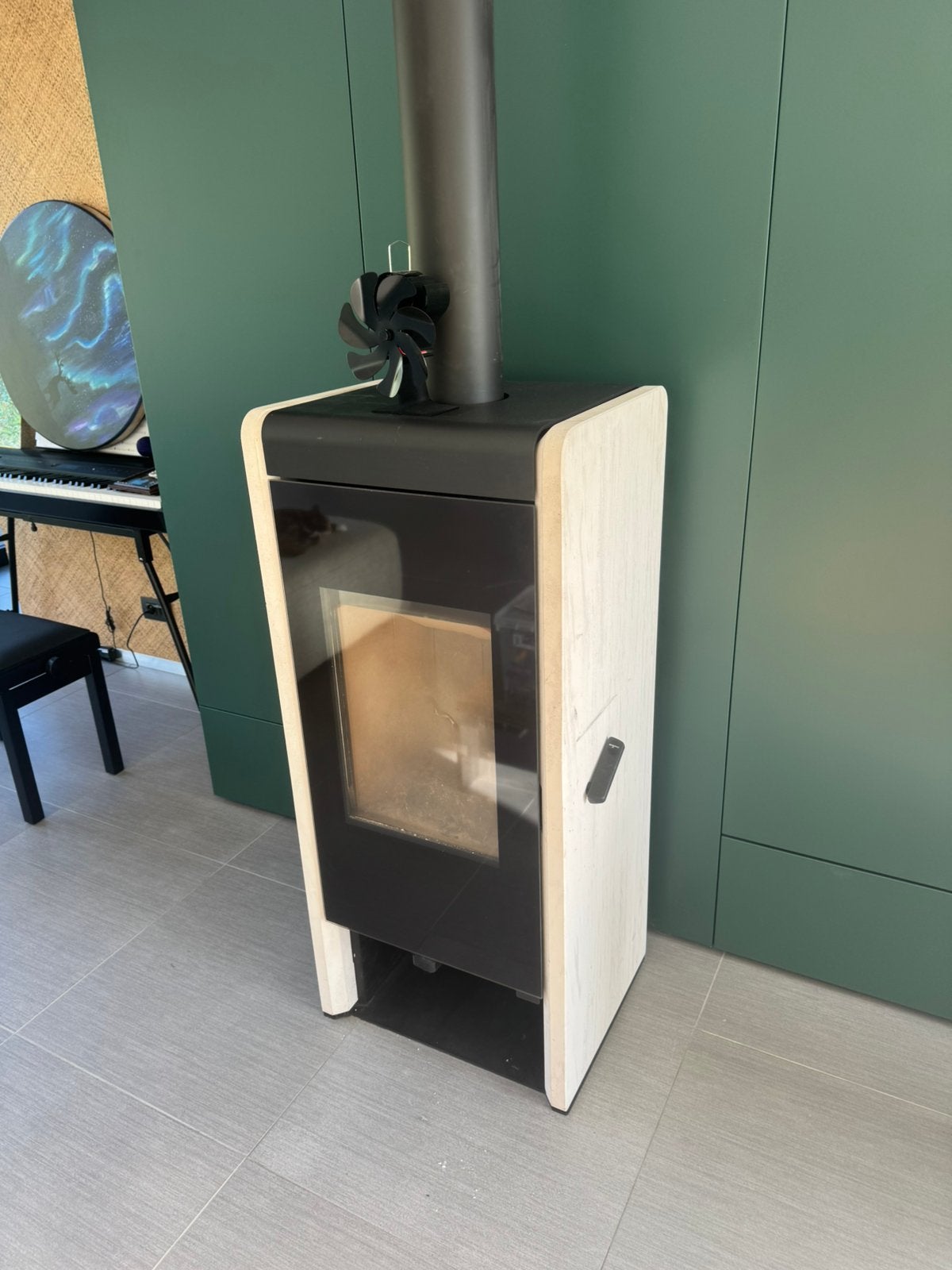 Designhoutkachel ANIMO Ascaro 8 kw, Huis en Inrichting, Ophalen, Zo goed als nieuw, Hout, Houtkachel