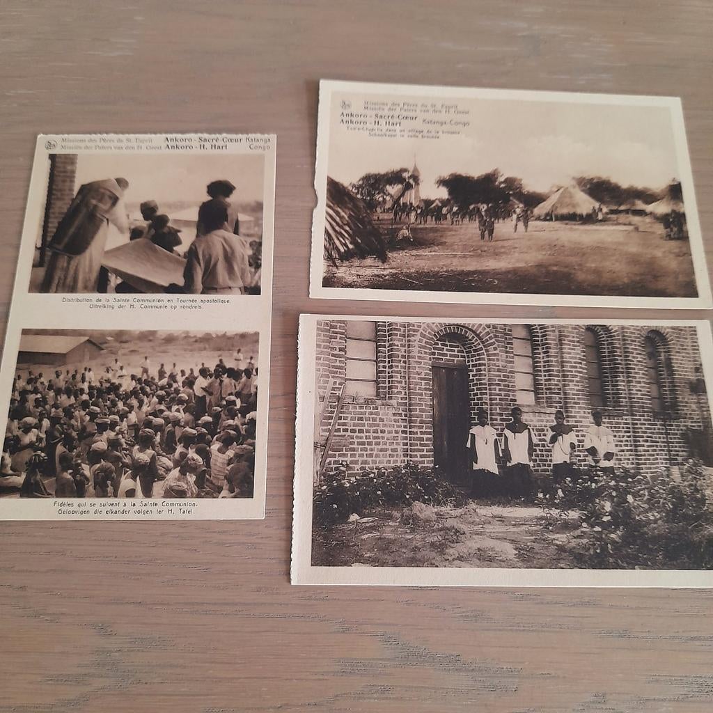 3 oude postkaarten Katanga-Congo., Verzamelen, Ophalen of Verzenden, Buiten Europa