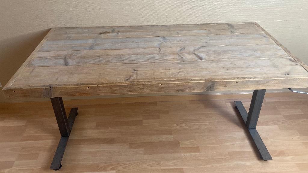Bureautafel hout - verstelbaar in hoogte, Ophalen, Zit-sta bureau, In hoogte verstelbaar, Hout