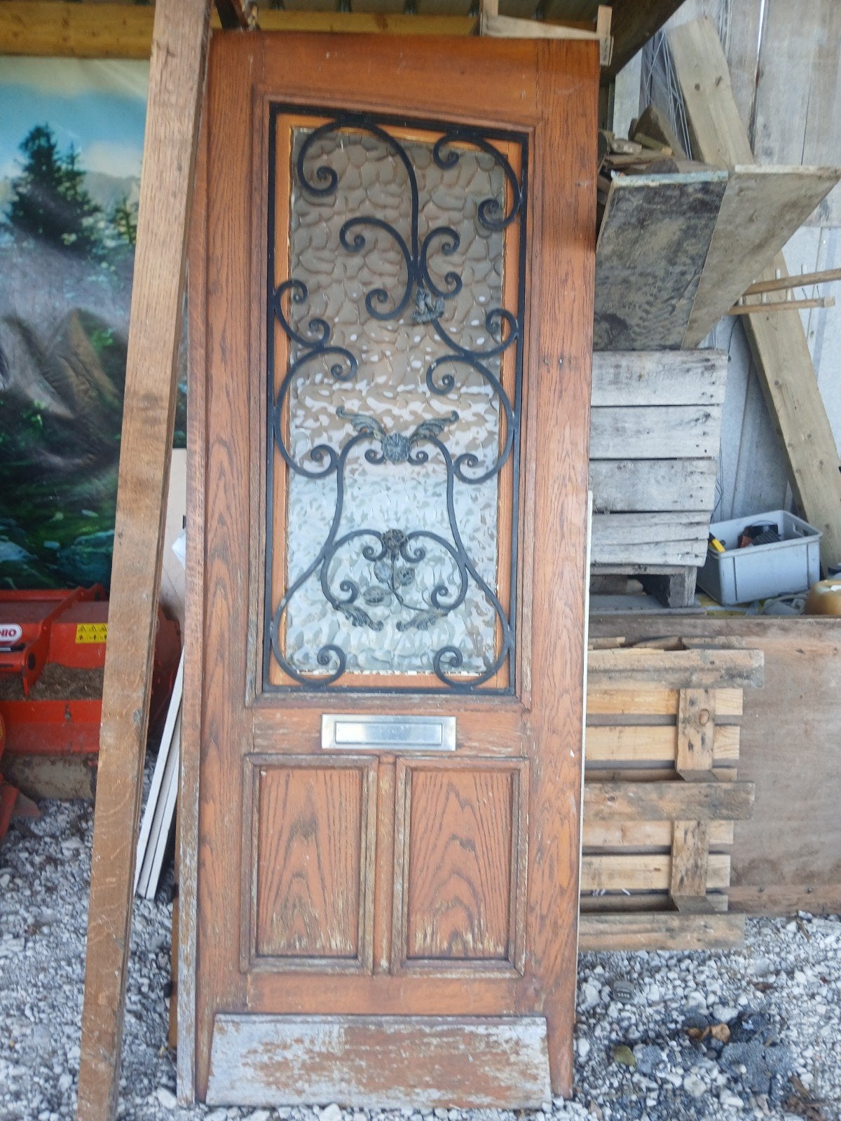 porte d'entrée en chêne massif, Enlèvement, Utilisé, 120 cm ou plus, Bois