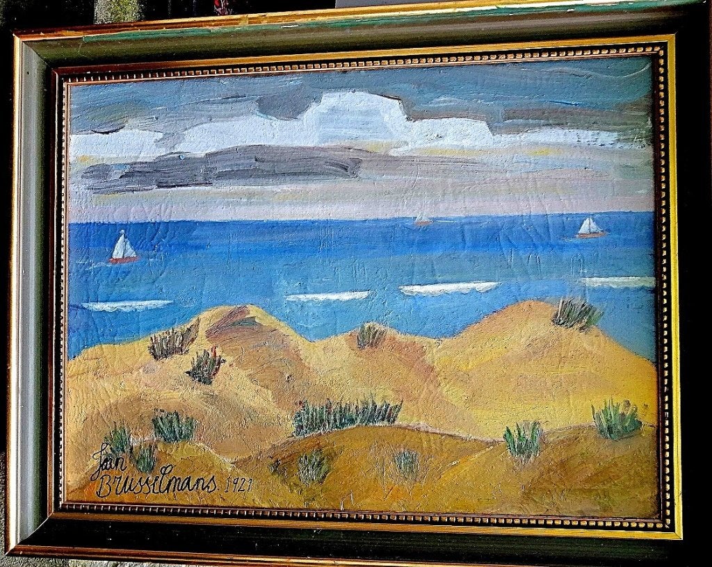 Jean Brusselmans '' Duinlandschap'' olieverf op doek, Antiek en Kunst, Kunst | Schilderijen | Modern, Verzenden, Olieverf