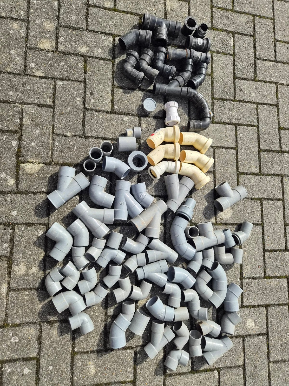 lot pvc en pp afvoerstukken, Doe-het-zelf en Bouw, Bochten, PVC, Ophalen of Verzenden, Zo goed als nieuw