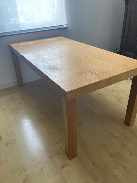 Tafel eiken fineer 90x180, Huis en Inrichting, Tafels | Salontafels, Ophalen, Gebruikt, Eikenhout, 50 tot 100 cm