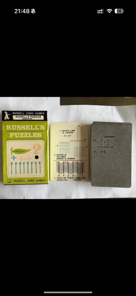Jeu de cartes vintage Russell's Puzzles USA 1950s, Collections, Enlèvement ou Envoi, Neuf, Carte(s) à jouer
