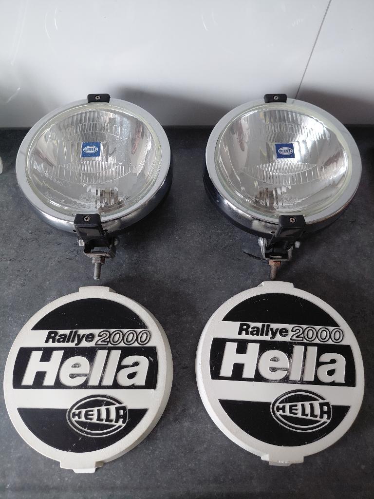 Hella Rallye 2000 Verstralers / Mistlampen + Covers Oldtimer, Auto-onderdelen, Verlichting, Alfa Romeo, Mercedes-Benz, Oldtimer onderdelen