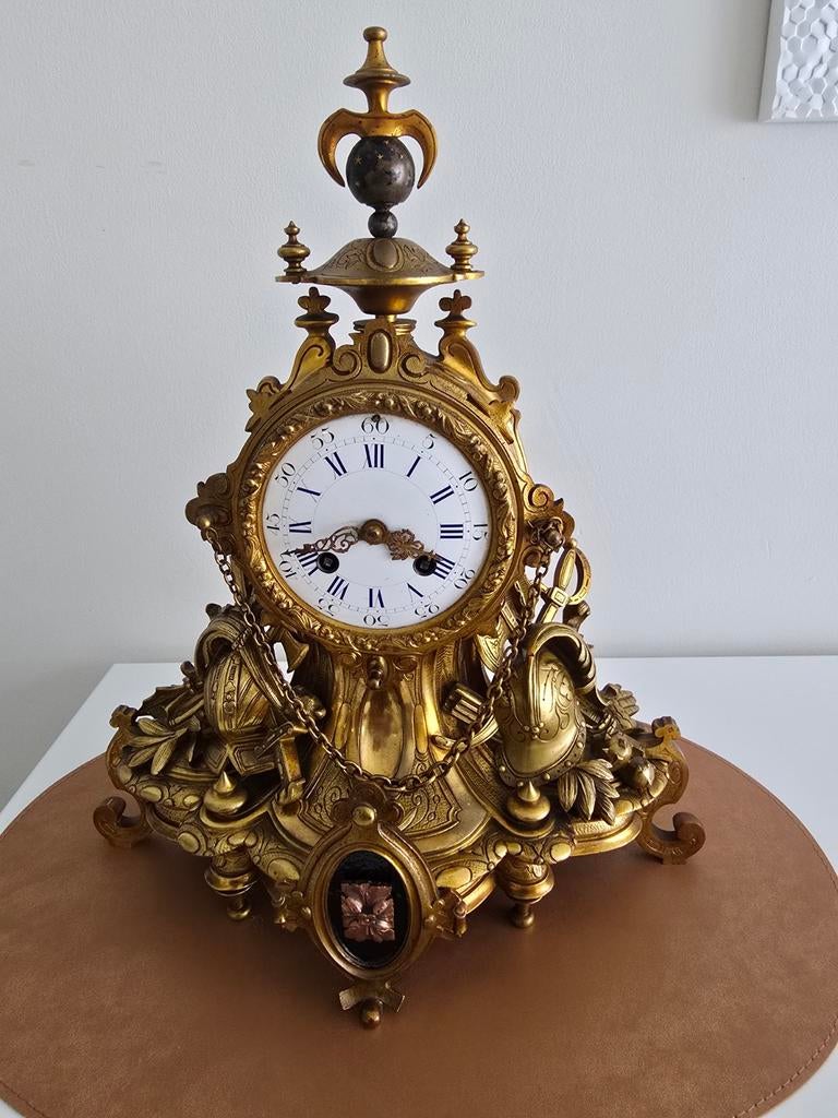 Antieke Franse pendule garnituur - Rollin à Paris - 19e eeuw, Antiek en Kunst, Antiek | Klokken, Ophalen