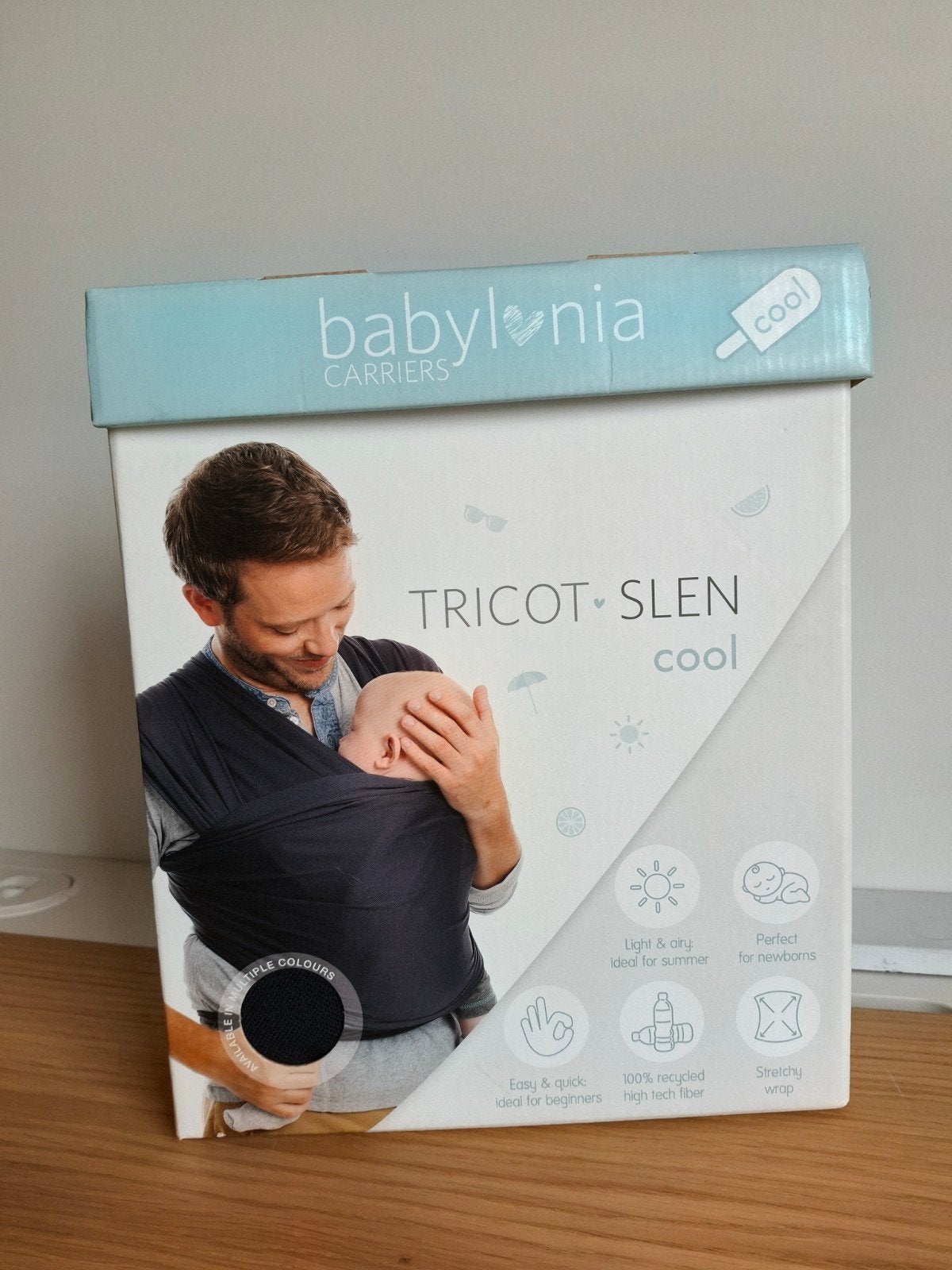 babylonia tricot slen babydraagdoek babykamer navy blue, Enlèvement, Écharpe de portage