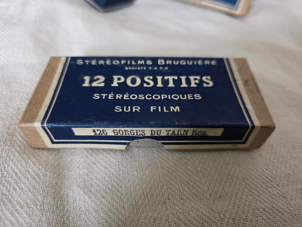 verzameldoos met 12 Stereofilms Bruguière, in, Ophalen of Verzenden