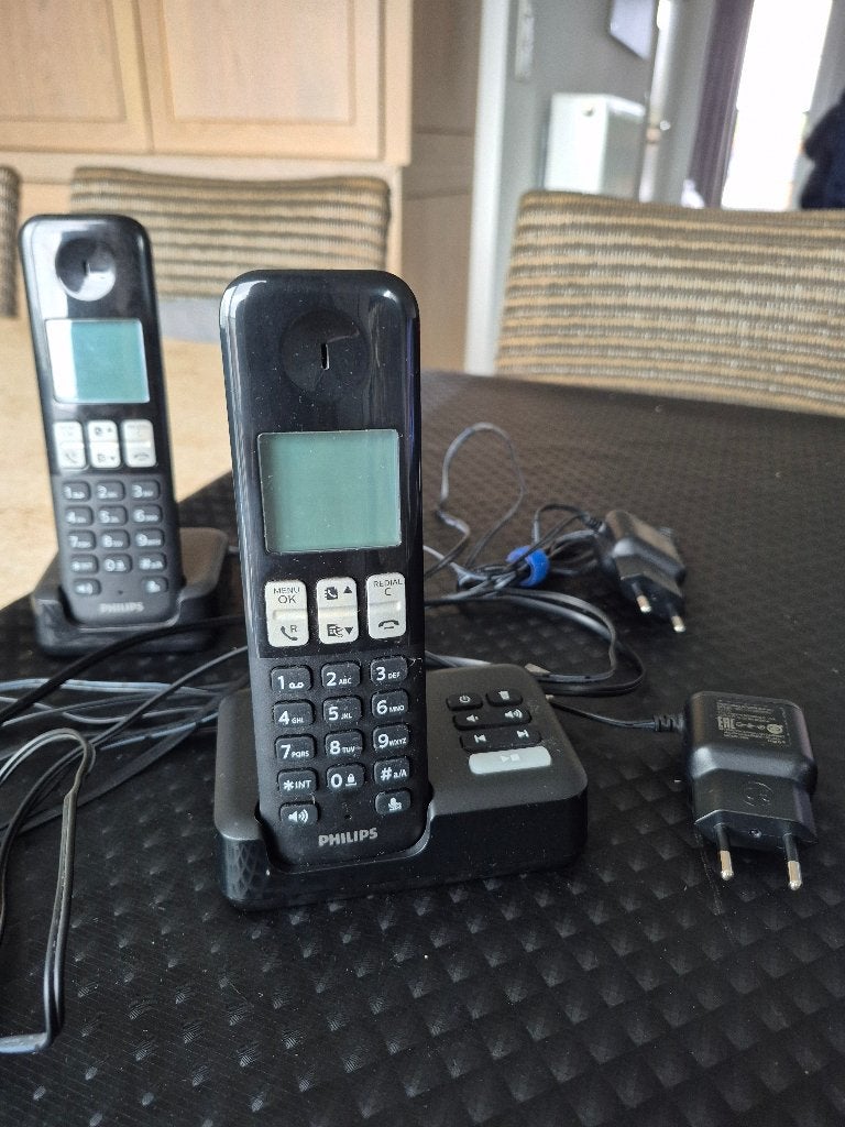 2 Verplaatsbare telefoons Philips, Ophalen of Verzenden, Gebruikt, 2 handsets