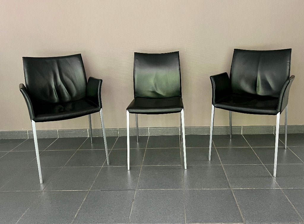 6 Design stoelen Zanotta Lia, Huis en Inrichting, Stoelen, Ophalen, Gebruikt, Zwart, Modern