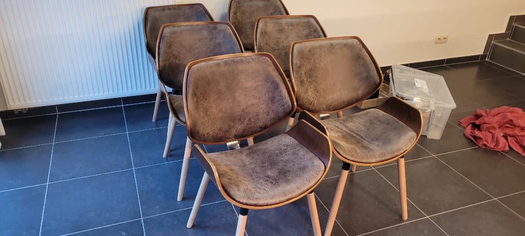 Eames stijl eetkamer stoelen, Huis en Inrichting, Stoelen, Ophalen, Bruin, Zo goed als nieuw, Eames