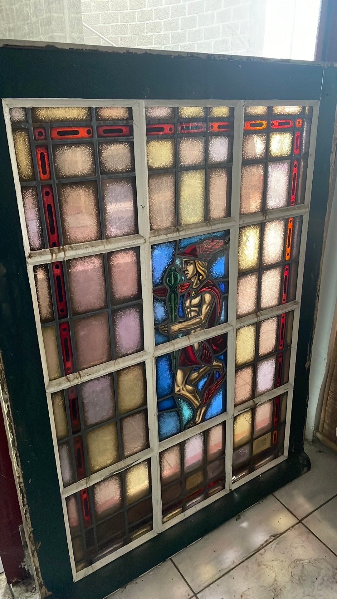 Raam glas in lood, Ophalen, Gebruikt, Glas in lood