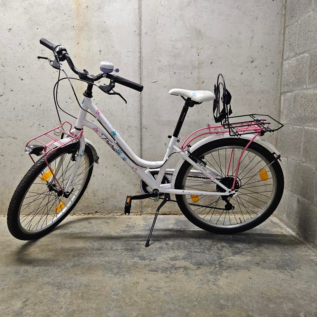 24 inch frera meisjesfiets wit roze, Vélos & Vélomoteurs, Vélos | Filles, 24 pouces, Vitesses, Enlèvement