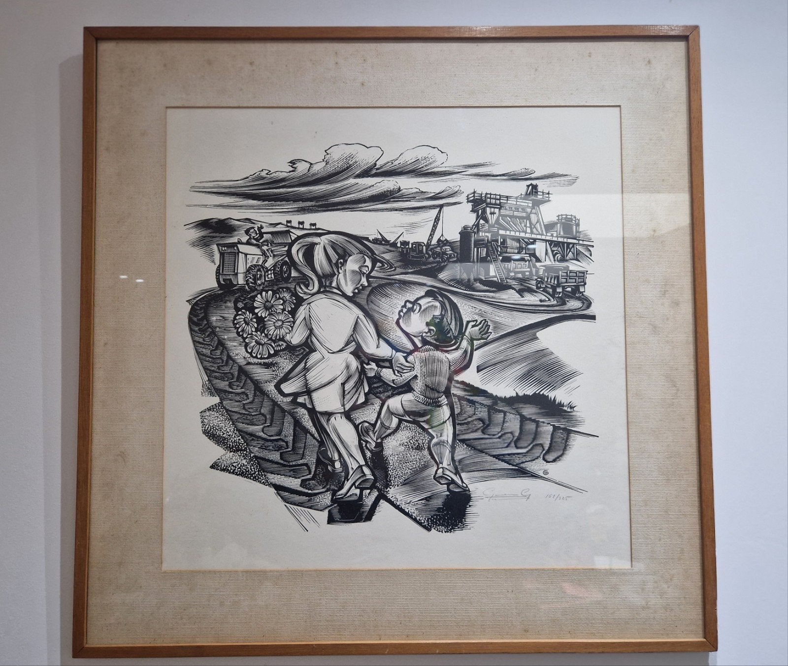 Houtgravure, 1950 - 1999, Ophalen of Verzenden, Houtsnede, Gesigneerd