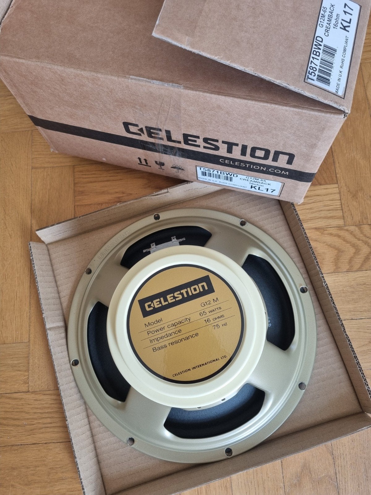 Celestion G12M-65 Creamback 16 Ohm gitaar speaker, Muziek en Instrumenten, Ophalen, Zo goed als nieuw, Gitaar, 50 tot 100 watt