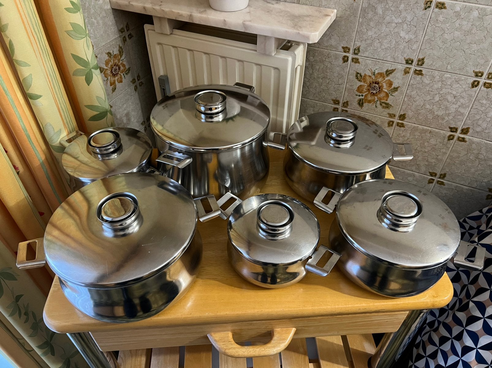 Demeyere Silvinox 7 pieces, Ophalen, Gebruikt, Kookpan, Stapelbaar