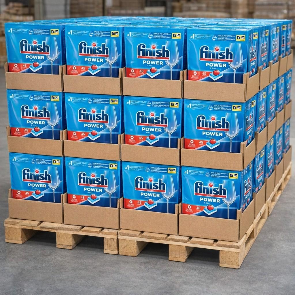 Restpartij 100x dozen Finish Power vaatwastabletten, Zakelijke goederen, Stock en Retail | Partijen goederen, Ophalen of Verzenden