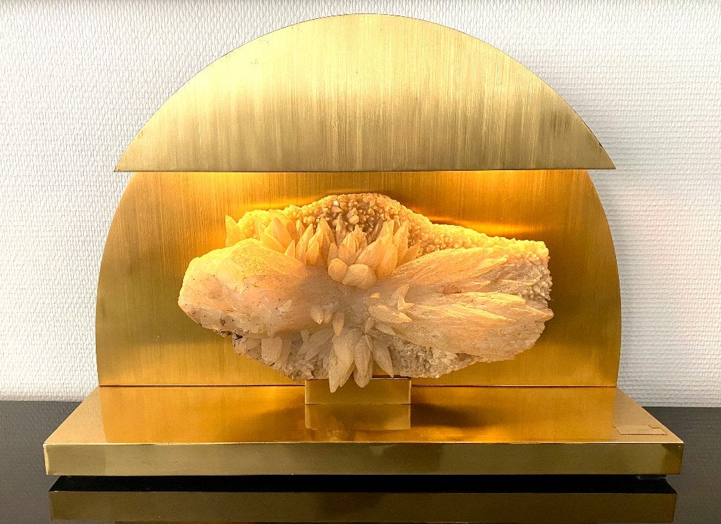 Sculpture lampe calcite (hauteur : 38 cm), Enlèvement, Minéral