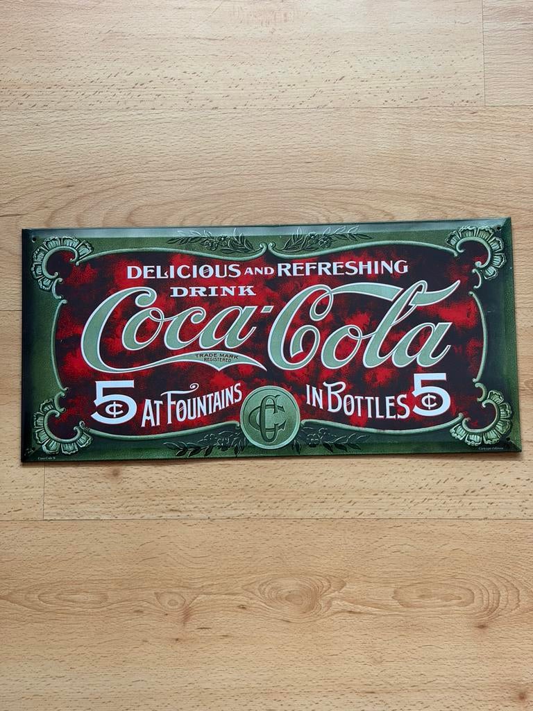PLAQUE METAL COCA COLA DELICIOUS PUBLICITAIRE 45 x 22 cm, Collections, Enlèvement, Comme neuf