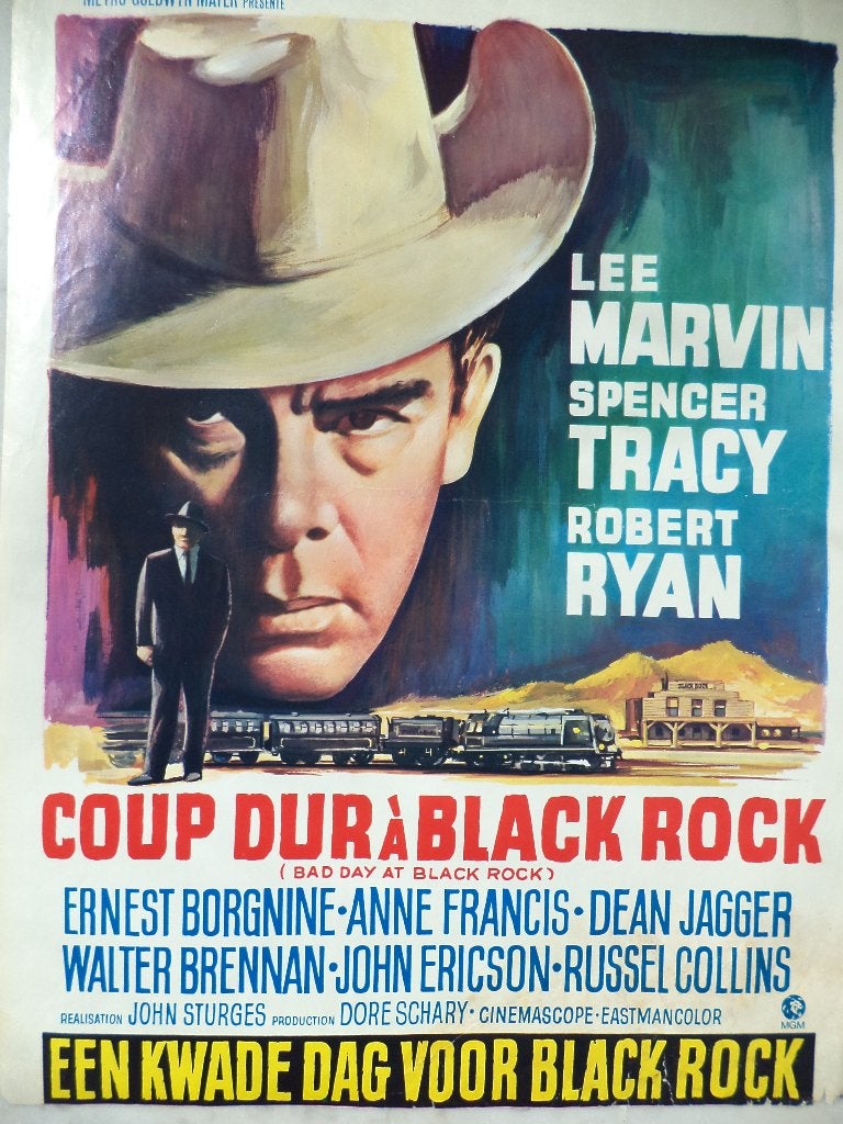 1955 oude filmaffiche western "Bad Day at Black Rock" film, Ophalen of Verzenden
