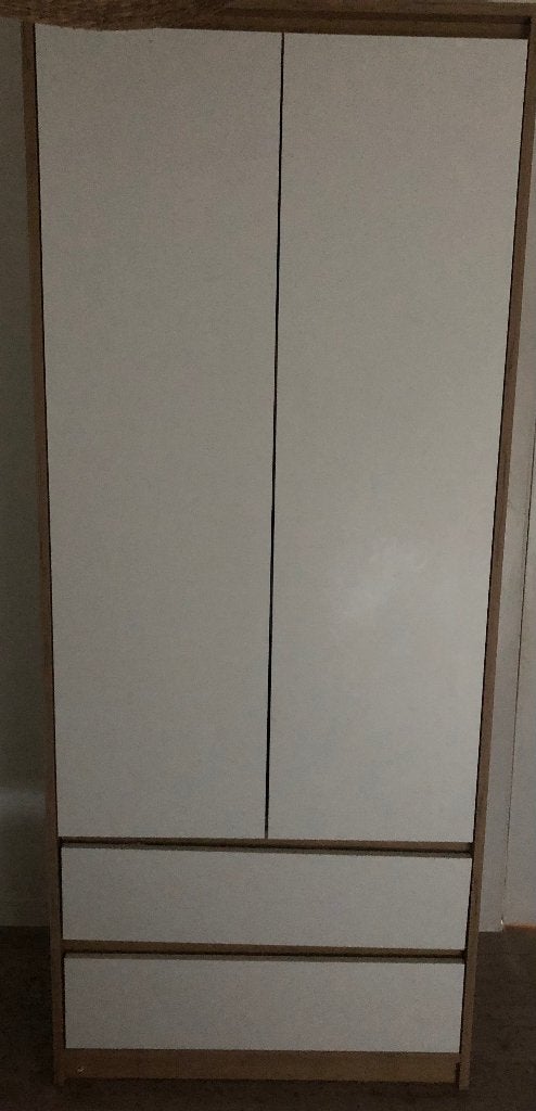 Armoire 2 portes BILLUND, Maison & Meubles, Comme neuf, 50 à 100 cm, Chêne, Avec tiroir(s)