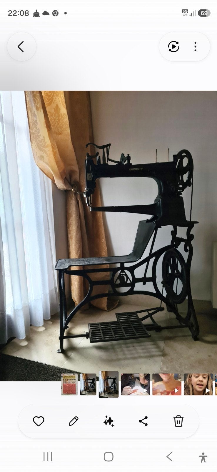 antieke leder naaimachine, Enlèvement