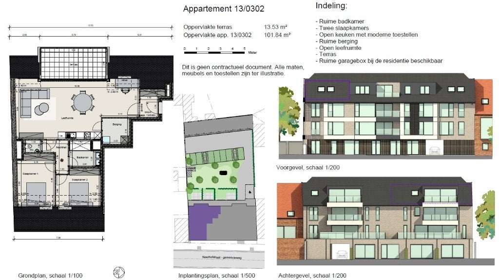 Res Louis Gistel - appartement met 2 slaapkamers en terras, Immo, Maisons à vendre, Province de Flandre-Occidentale, 115 m², 2 pièces