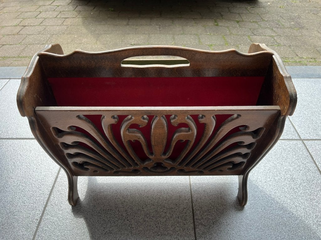 Vintage houten krantenbak, Gebruikt, Hout, Krantenbak, Vintage