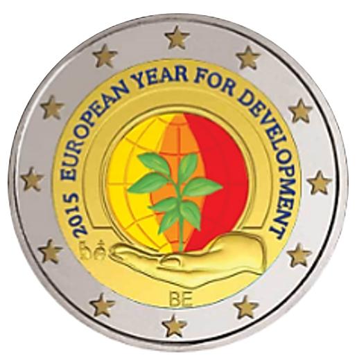 2 euro België 2015 Jaar Ontwikkeling gekleurd, Ophalen of Verzenden, België, 2 euro
