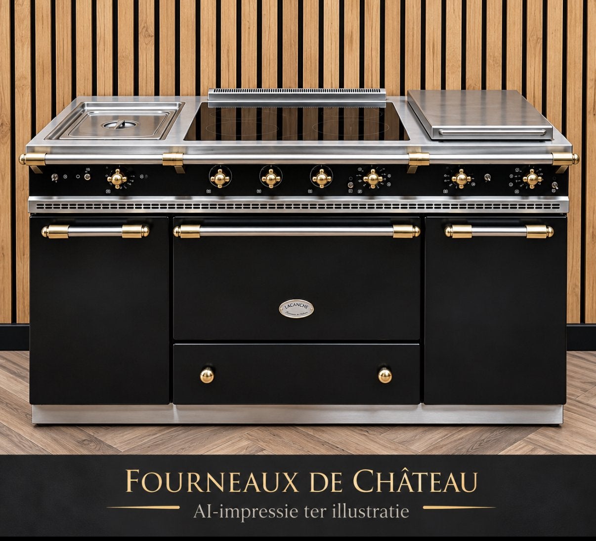 Lacanche 150cm Noir + induction + Teppanyaki + Multicuiseur, Enlèvement ou Envoi, Gril, Électrique