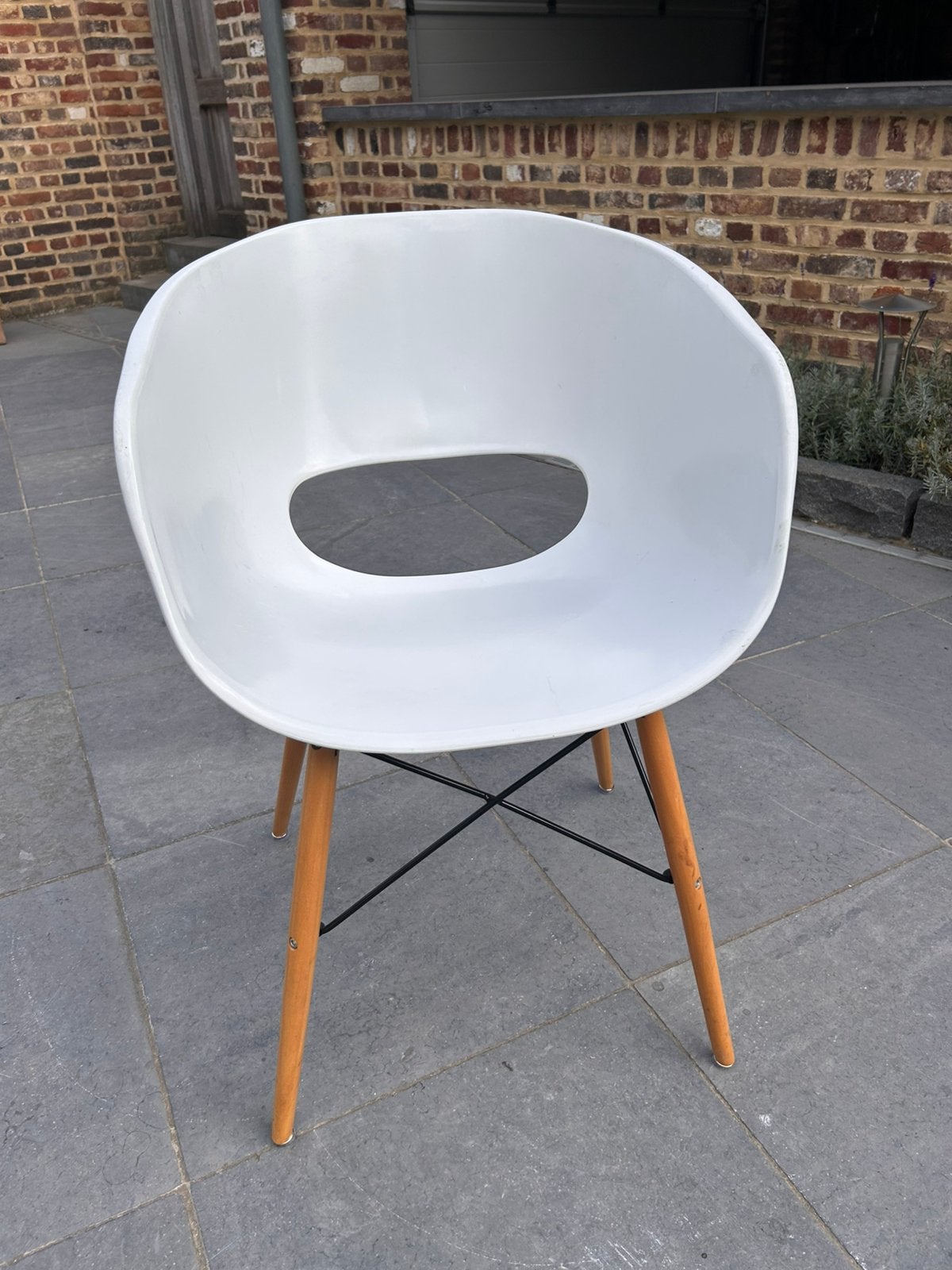 6 eetkamerstoelen te koop, Gebruikt, Wit, Hout, Vijf, Zes of meer stoelen