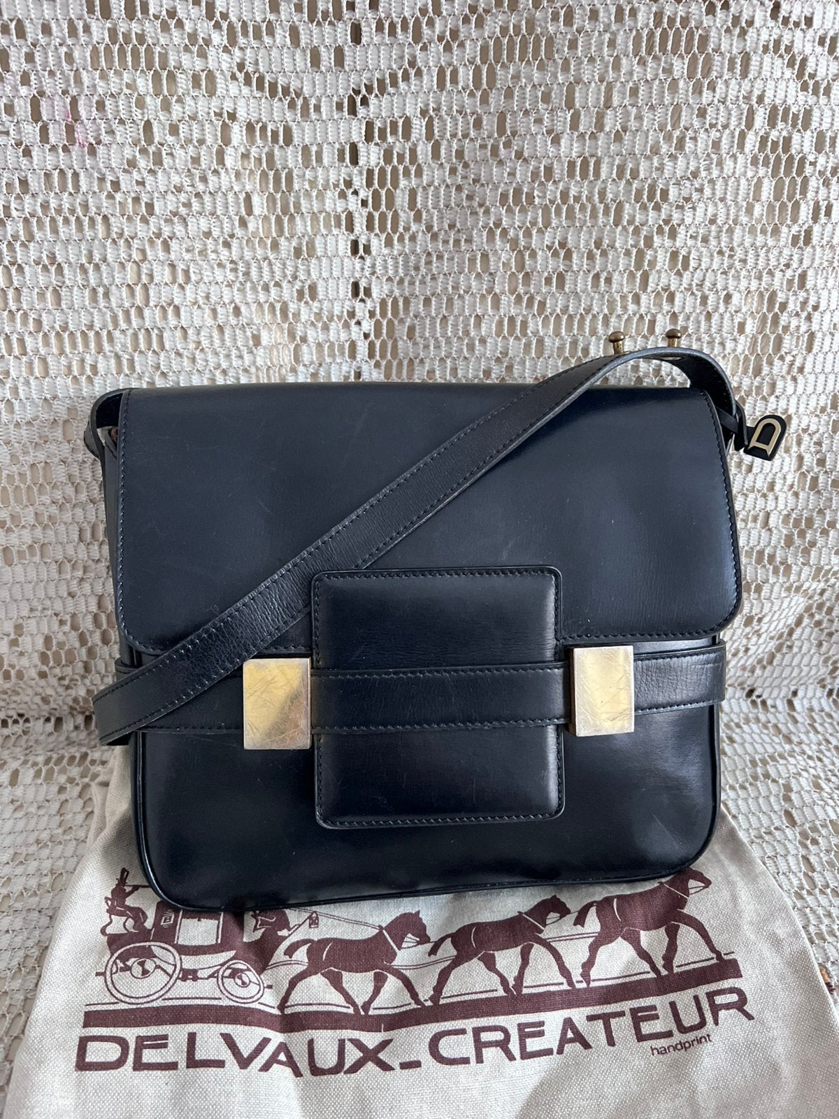 DELVAUX Madame model tas in zwart leer, Handtassen en Accessoires, Ophalen of Verzenden, Zo goed als nieuw, Zwart, Leer
