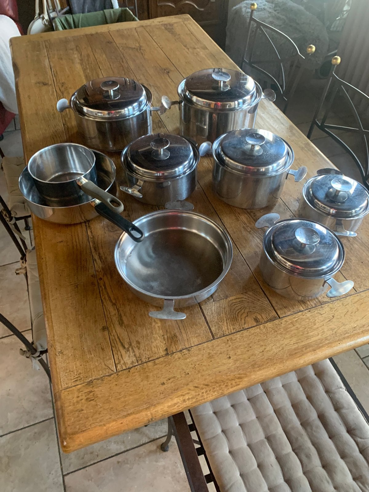 Set d'ustensiles de cuisine en inox, Enlèvement ou Envoi, Comme neuf, Inox, Ensemble de casseroles
