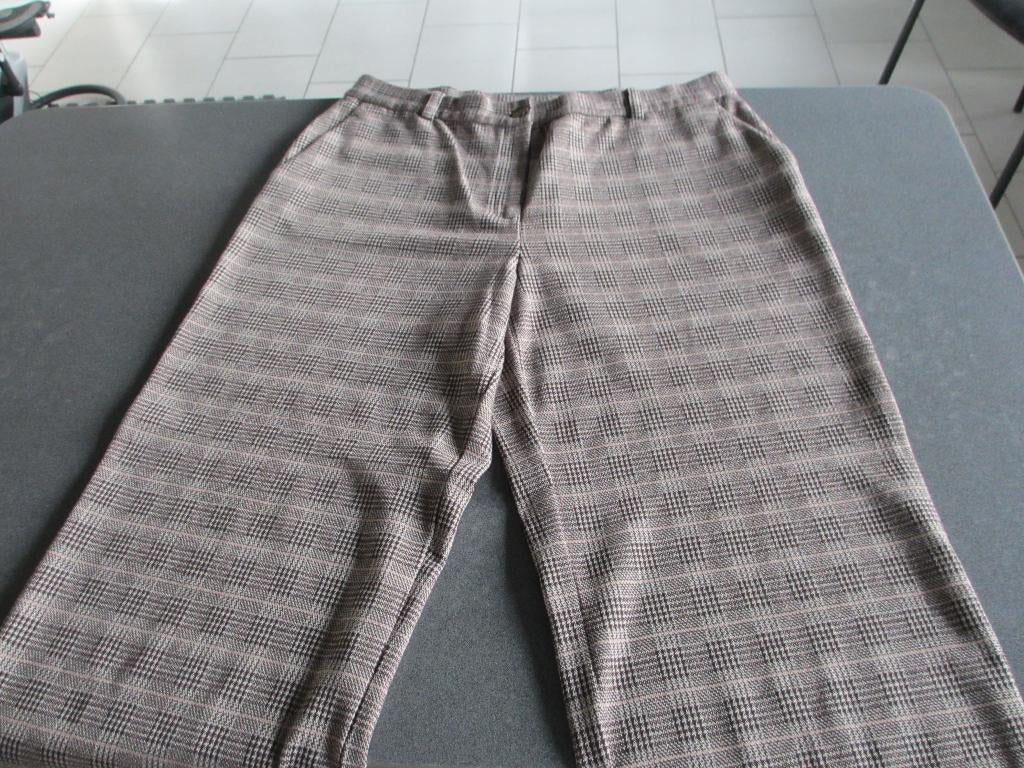 bruine geruite dames broek, Kleding | Dames, Broeken en Pantalons, Ophalen, Bruin, Maat 46/48 (XL) of groter, Zo goed als nieuw