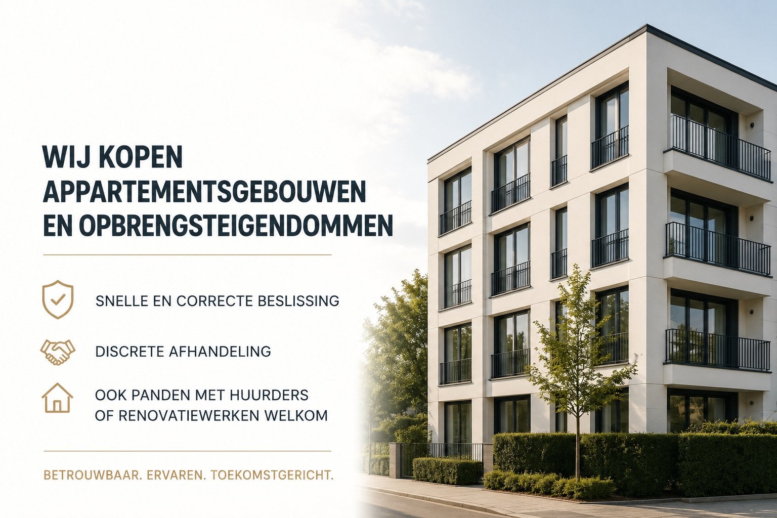 UW GEBOUW VERKOPEN? Wij kopen rechtstreeks, Immo