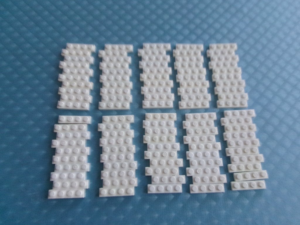 D20 100 witte Lego 1x4 platen, Gebruikt, Lego, Ophalen of Verzenden, Losse stenen