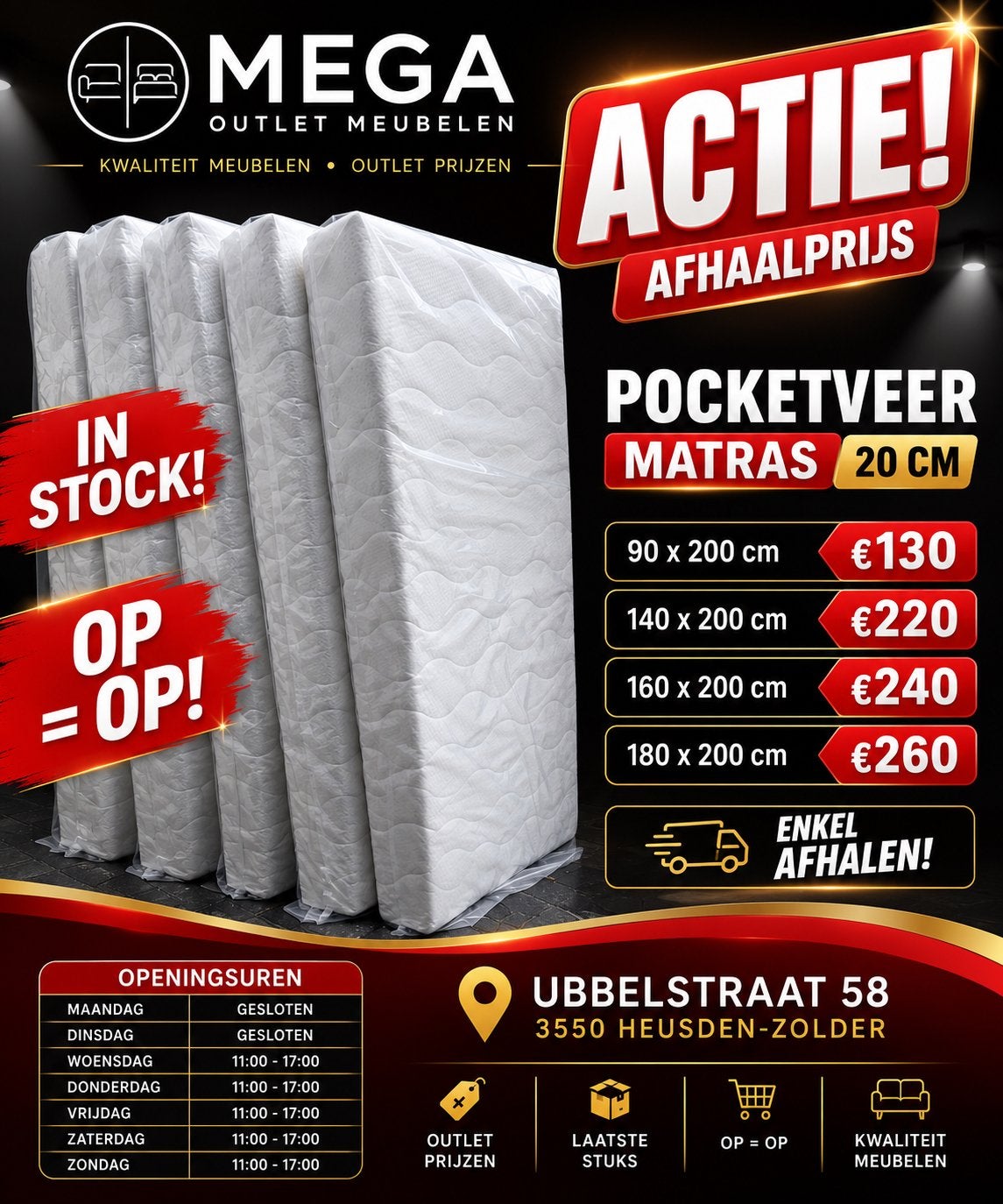 PROMO MATRASSEN, Ophalen, Zo goed als nieuw, 200 cm