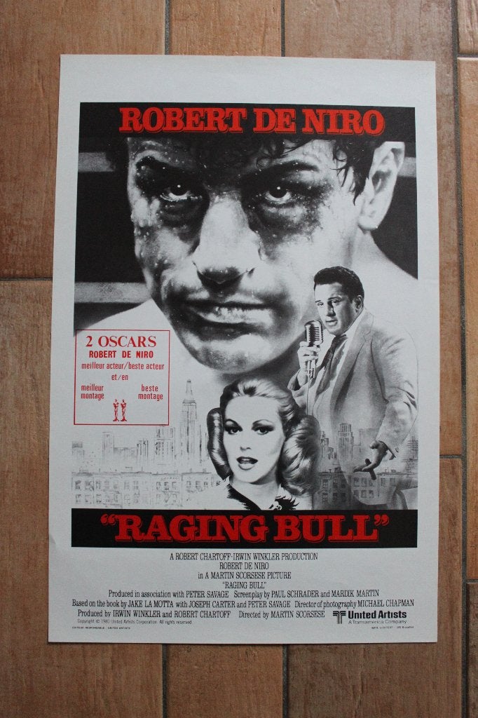 filmaffiche Raging Bull 1980 Robert De Niro filmposter, Collections, Enlèvement ou Envoi, Rectangulaire vertical, A1 jusqu'à A3