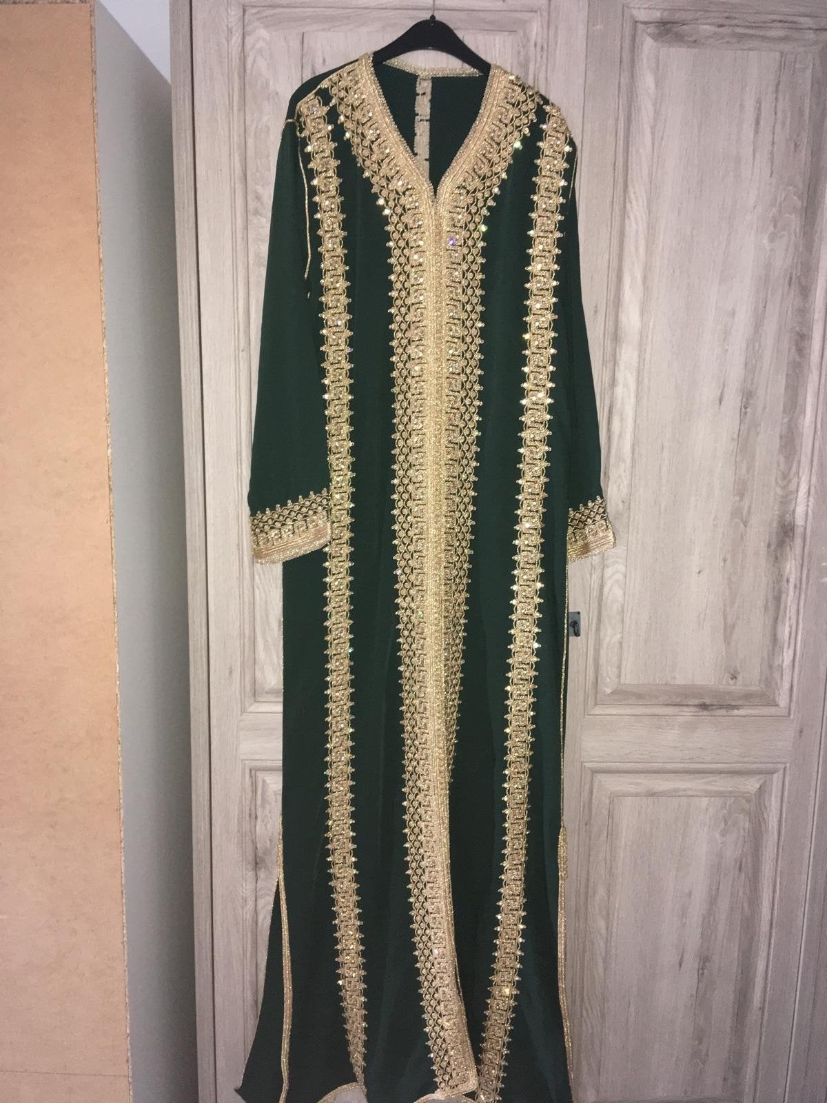 Mooie jurk en accessoirs, Kleding | Dames, Jurken, Ophalen, Maat 42/44 (L), Zo goed als nieuw, Onder de knie