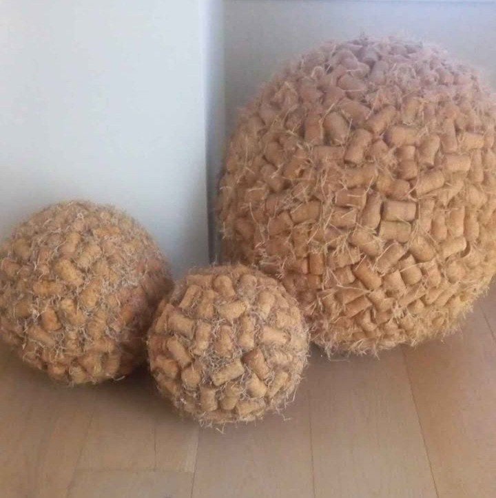 decoratieve krans en bollen met kurkenstoppen, Maison & Meubles, Accessoires pour la Maison | Couronnes, Enlèvement, Neuf, Couronne