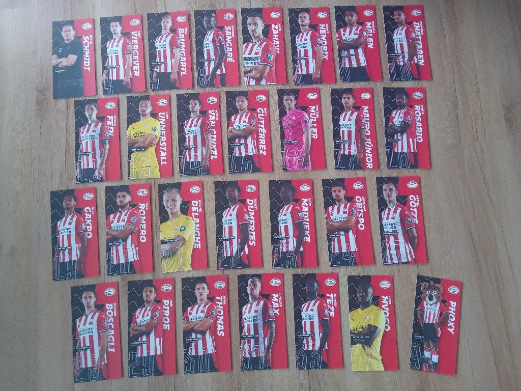 Complete 2020-2021 set spelerskaarten van PSV, Sport en Fitness, Voetbal, Ophalen of Verzenden, Nieuw, Clubaccessoires