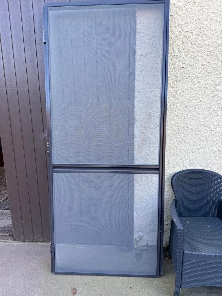 Porte moustiquaire alu gris, Bricolage & Construction, Fenêtres & Moustiquaires, Porte moustiquaire, Porte pliante, Enlèvement
