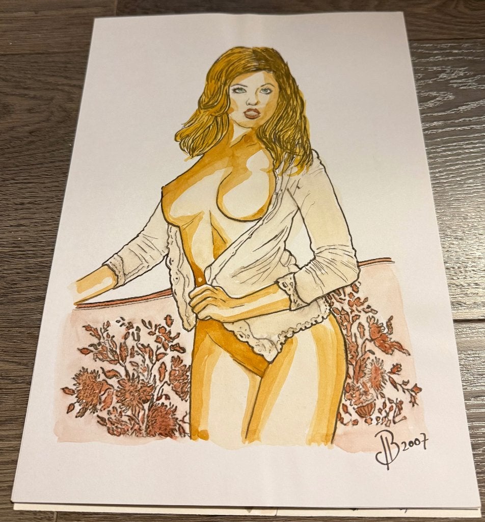 Dessin érotique au stylo A4, Envoi, Dessin, Dessin à la plume