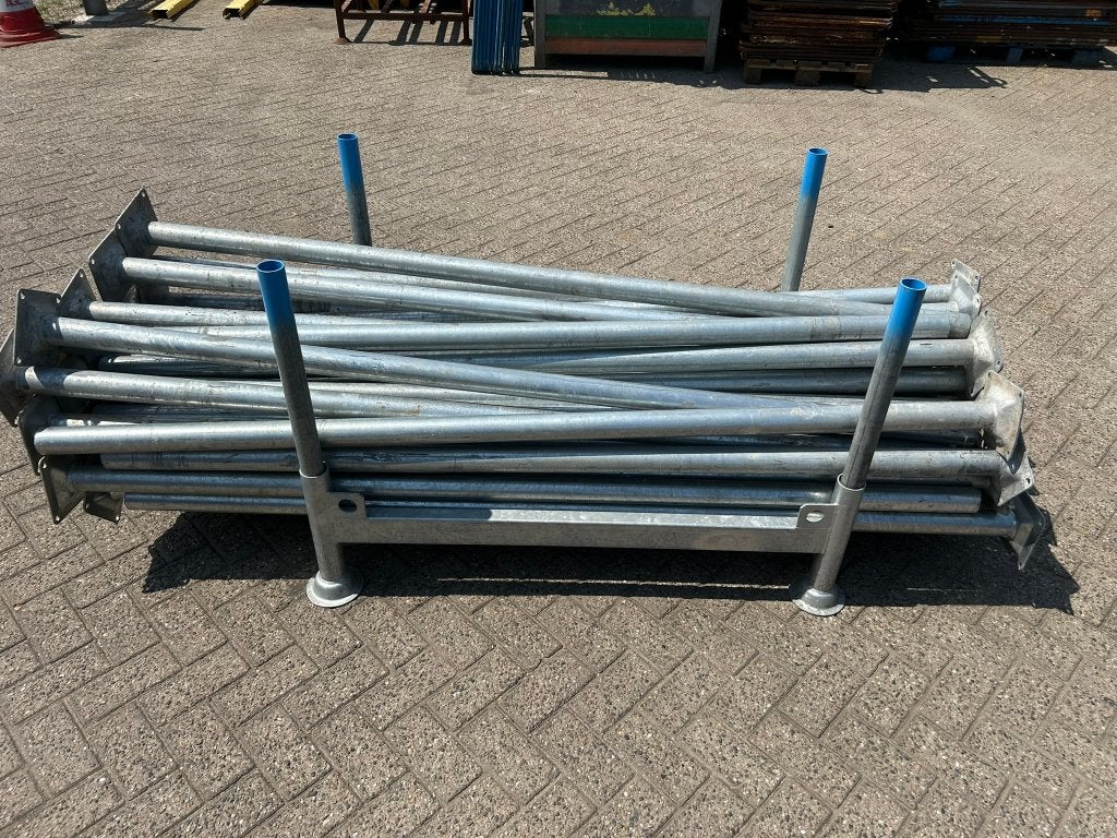 Bouwhek paal met voetplaat t.b.v. bouwhekken 60MM 200CM, Enlèvement, Utilisé, Autres types