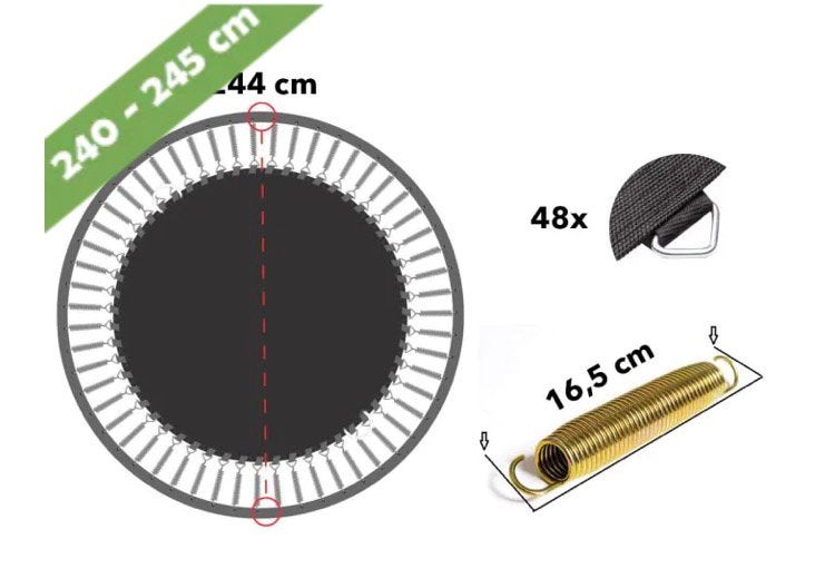 NIEUW! springmat/springzeil voor trampoline diameter 244cm, Ophalen of Verzenden, Nieuw