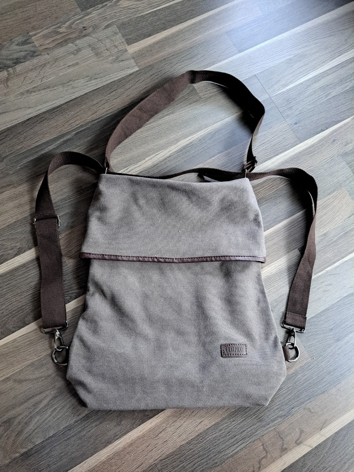 Ralphany canvas rugzak/schoudertas, bruin, Bijoux, Sacs & Beauté, Enlèvement ou Envoi, Neuf, Brun, Autres types