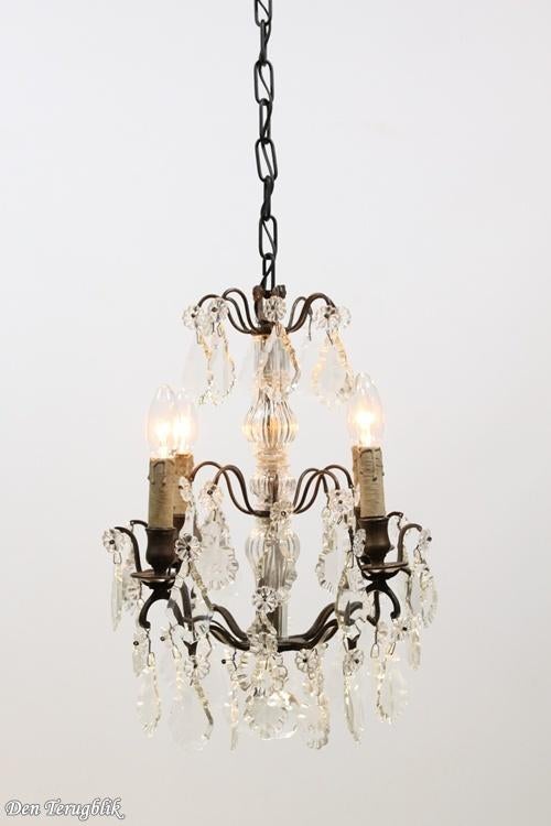 Leuke kleine antieke Franse kroonluchter, Antiek en Kunst, Ophalen of Verzenden