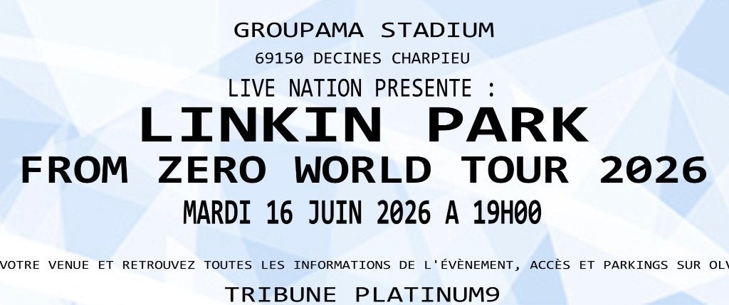 Places de concert Linkin Park Groupama Stadium, Tickets & Billets, Deux personnes, Juin, Rock of Poprock