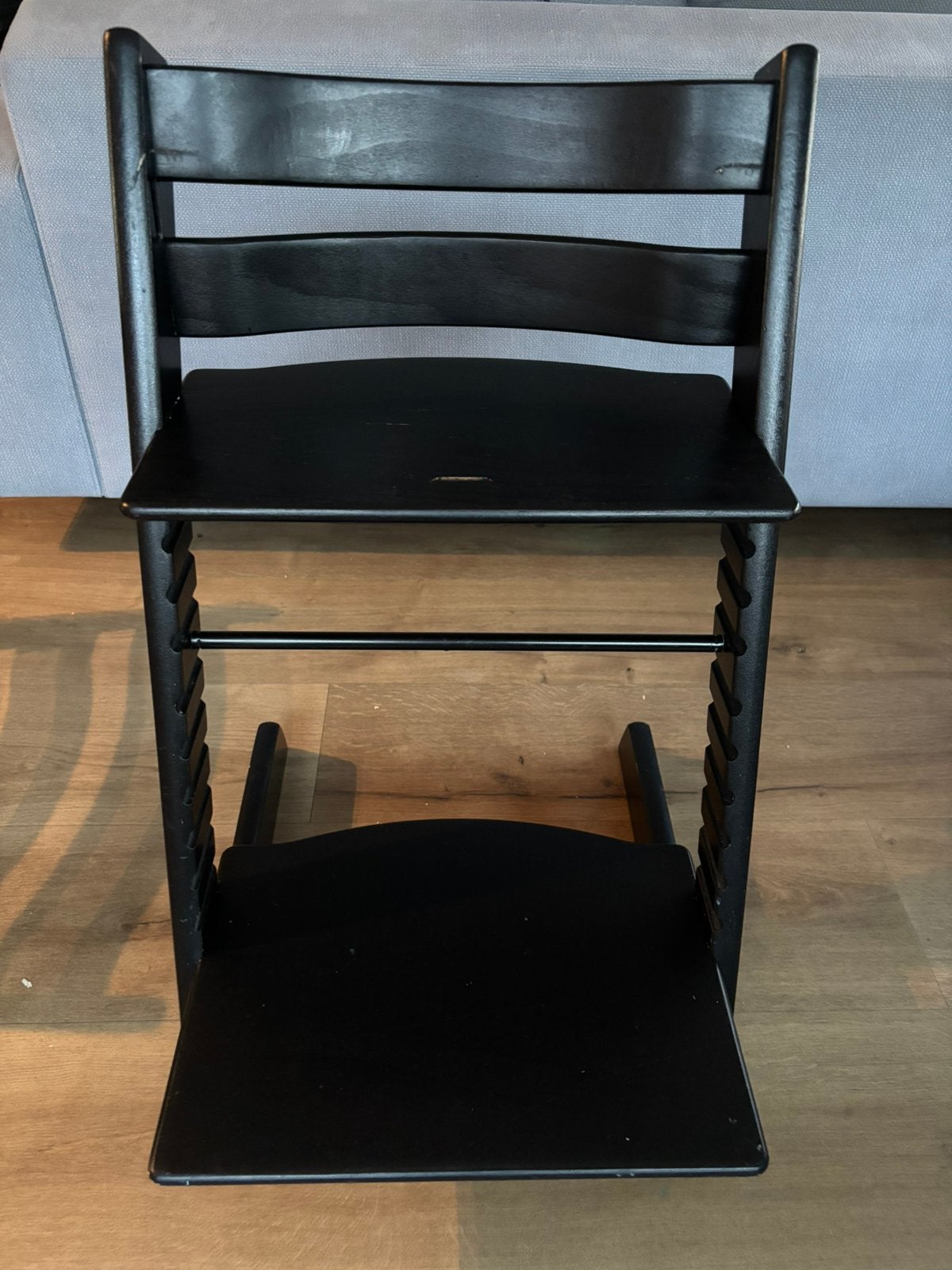 Stokke tripp trapp zwart, Ophalen, Gebruikt, Meegroeistoel, Aanschuifbaar