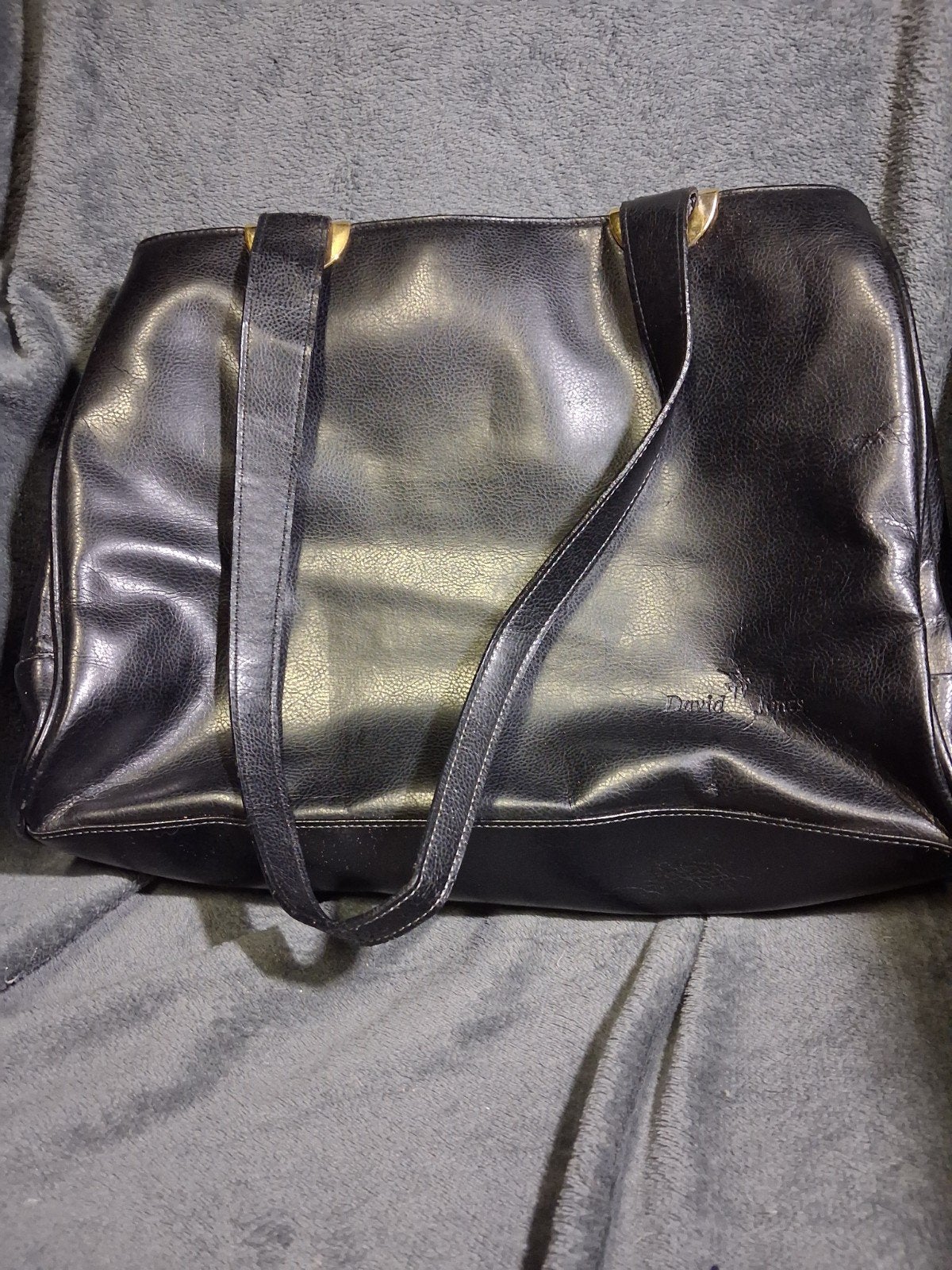 David Jones zwarte dames handtas vintage look goud accenten, Ophalen, Zwart